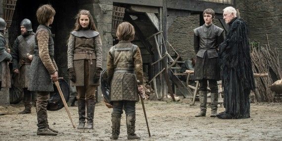 Lyanna Stark and her brothers on Game of Thrones