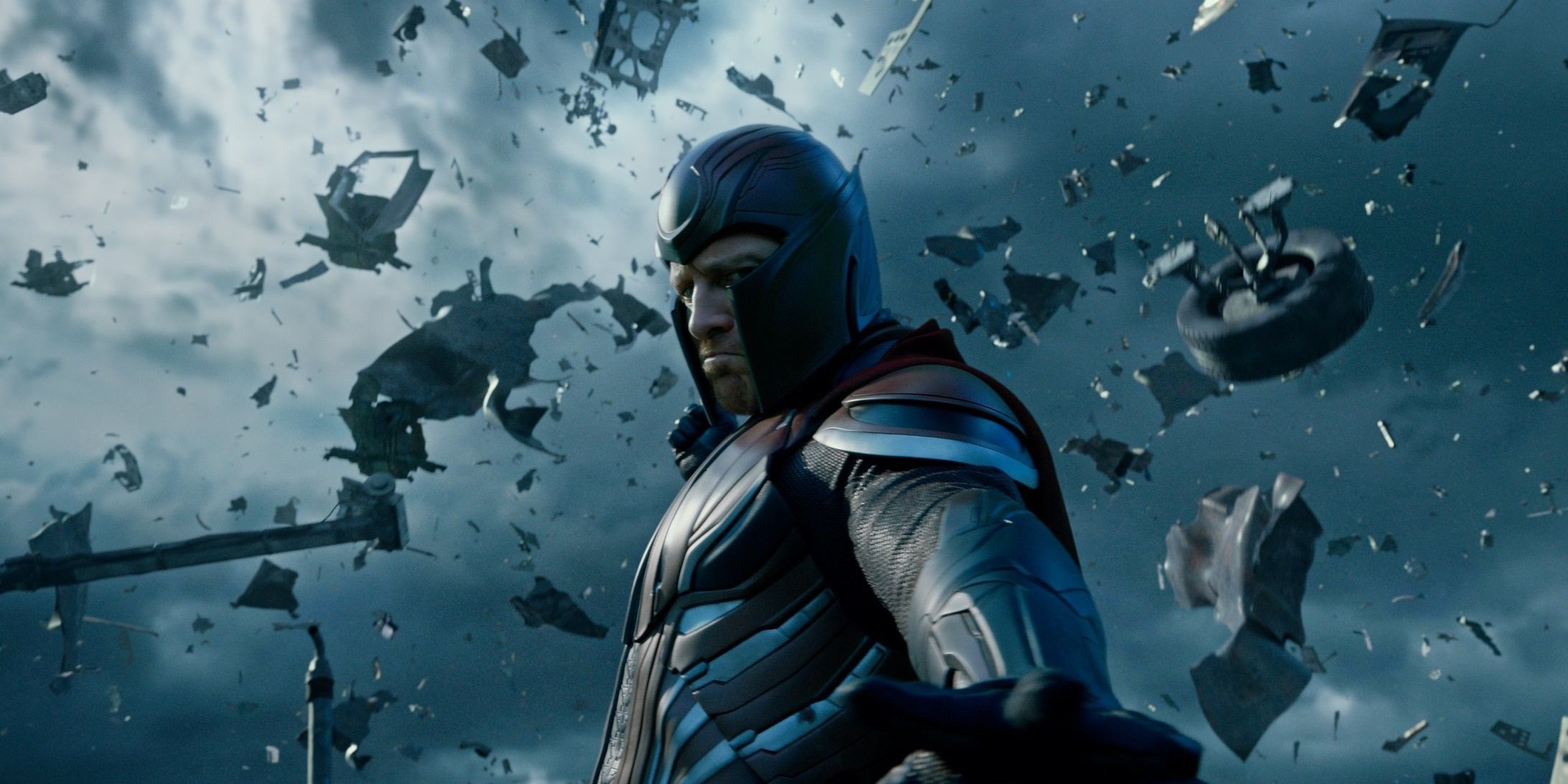 Magneto usando seus poderes mutantes em Age of Apocalypse.