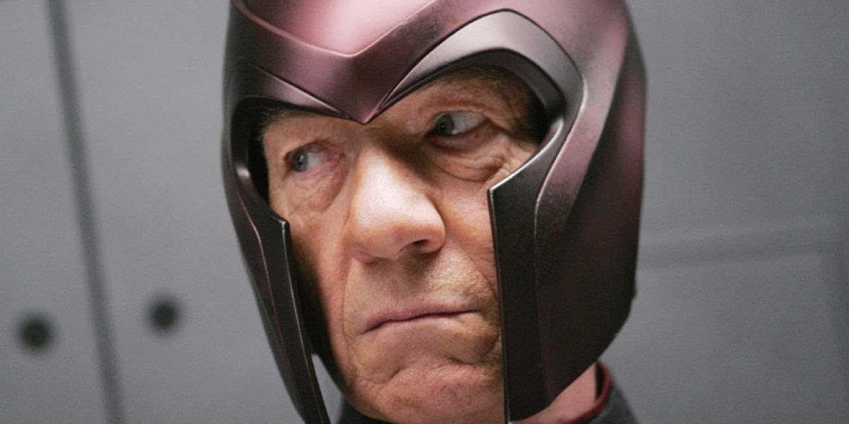 Magneto giving side eye to another character in X-Men