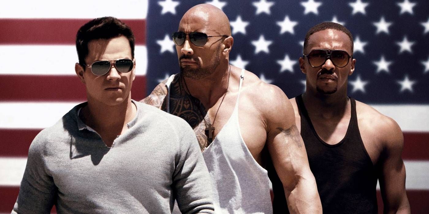 Mark Wahlberg, Dwayne Johnson and Anthony Mackie in Pain &amp; Gain