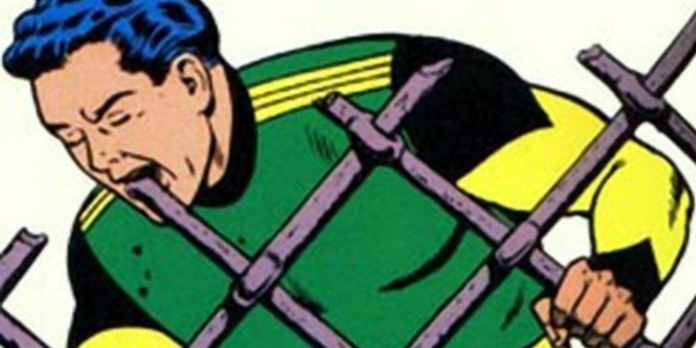 Matter-Eater Lad eating a fence in DC Comics