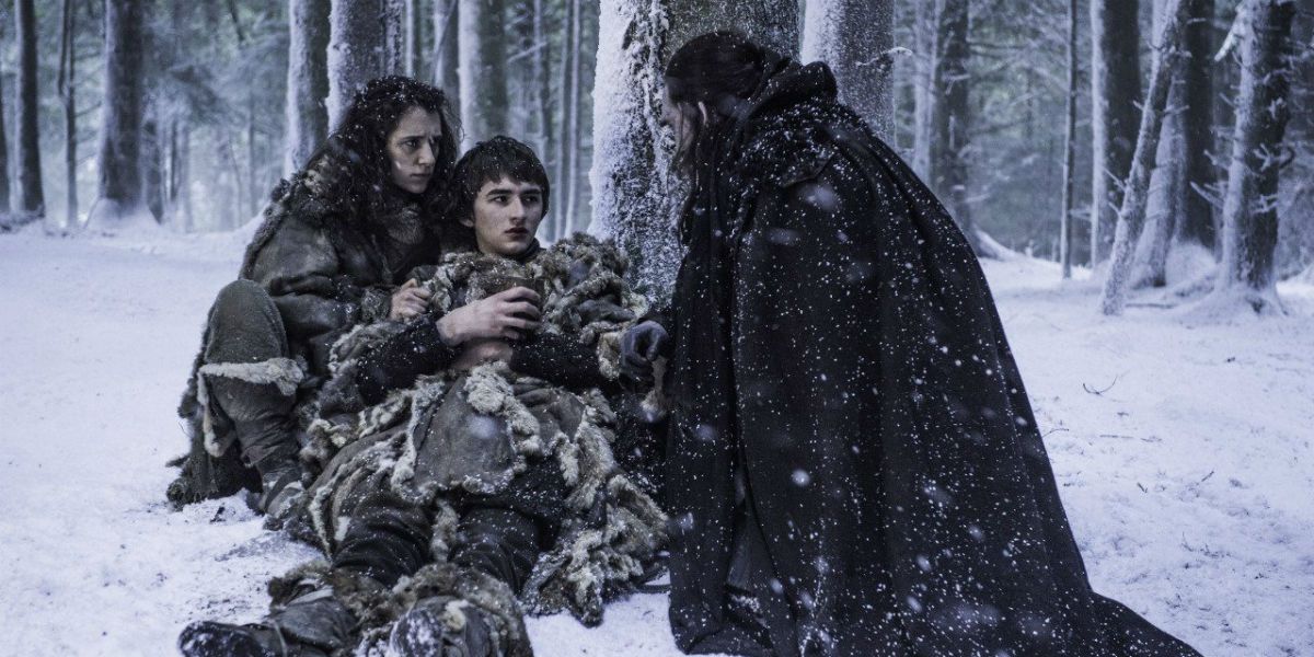 Meera, Bran, and Benjen beyond the Wall