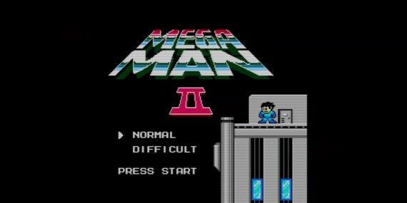 The title screen for Mega Man II from the video game