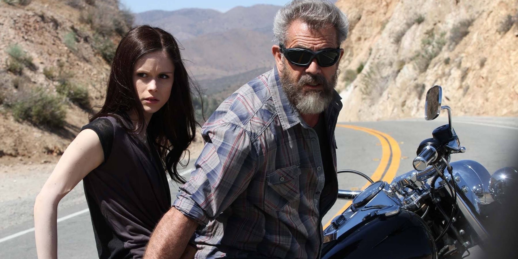 Mel Gibson and Erin Moriarty in Blood Father