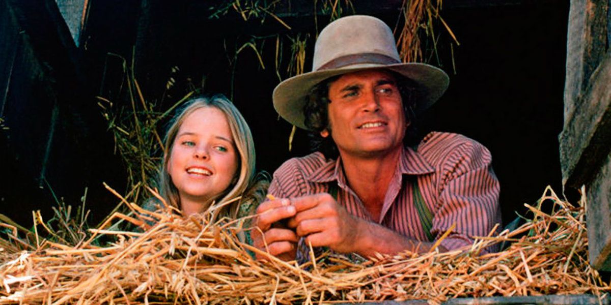Melissa Anderson and Michael Landon in Little House on the Prairie