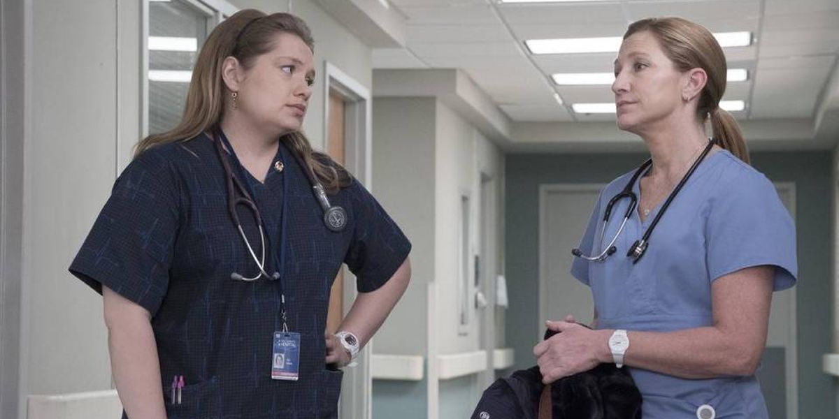 Merritt Wever and Edie Falco in Nurse Jackie Season 7 episode 12