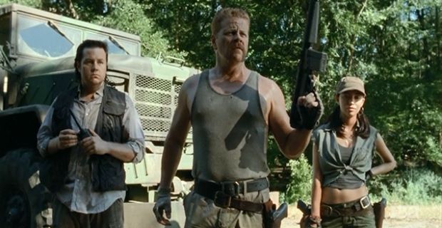 Michael Cudlitz, Christian Serratos and Josh McDermitt in The Walking Dead