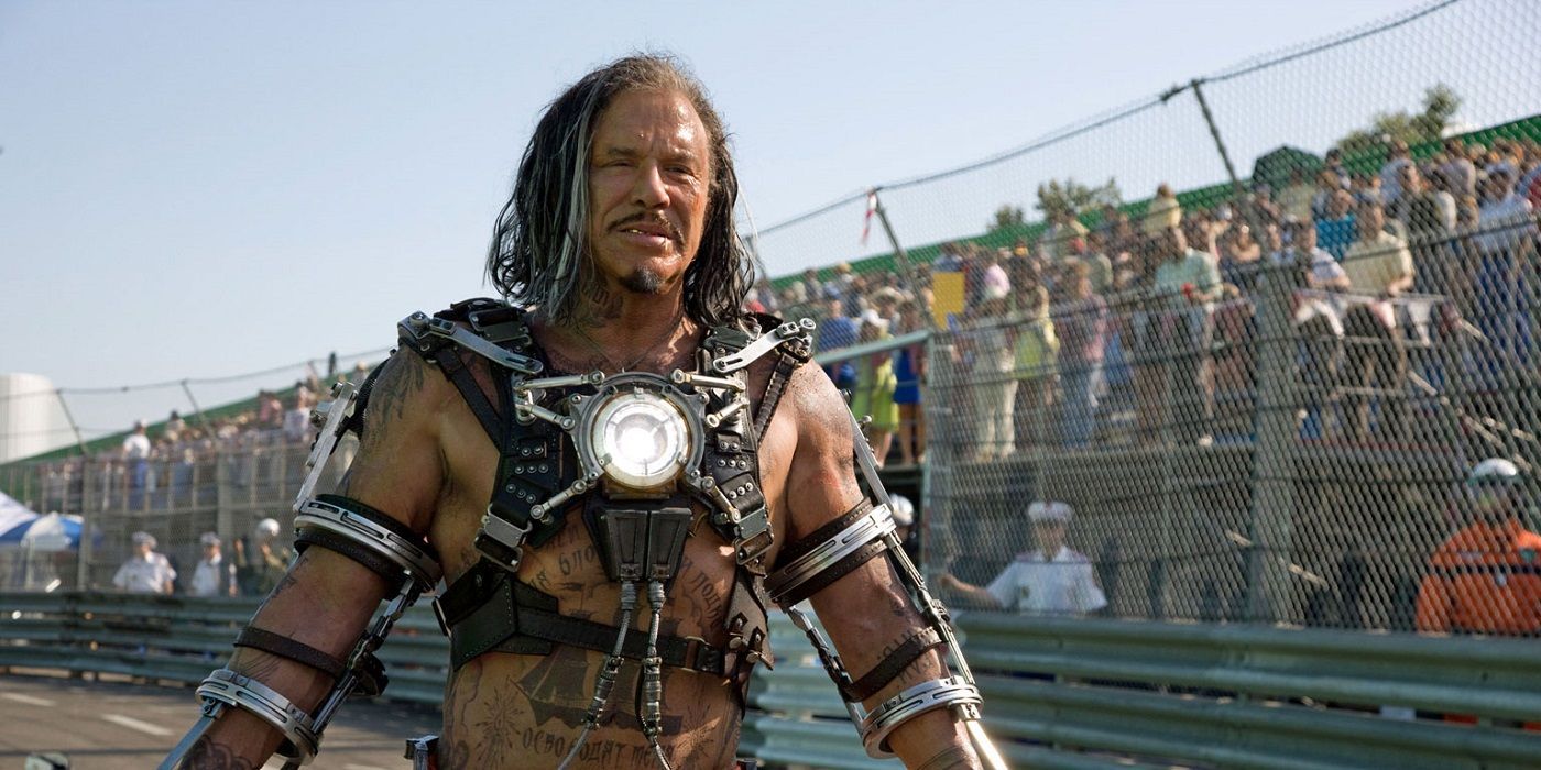 Ivan Vanko walking down the racetrack in Iron Man 2