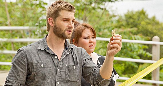 Mike Vogel and Jolene Purdy in Under the Dome Blue on Blue