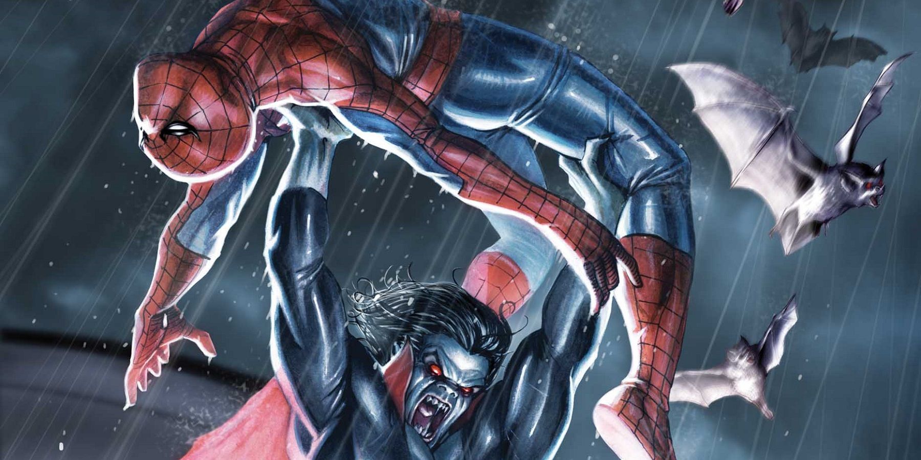 Morbius beating Spider-Man