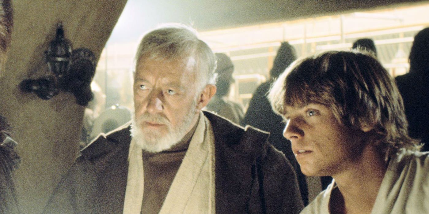 Obi Wan Kenobi and Luke Skywalker in Mos Eisley Cantina in Star Wars