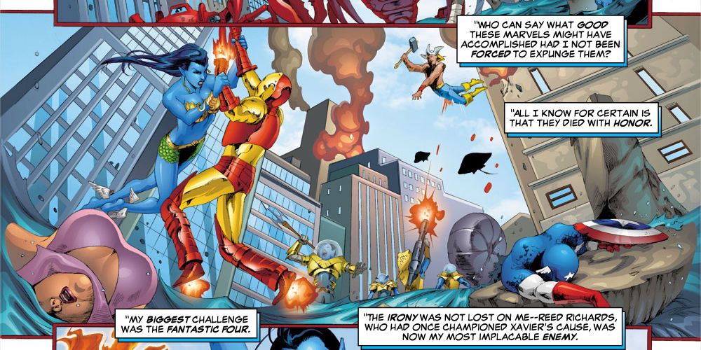 Namora chips Captain America's shield