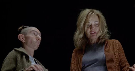 Naomi Grossman and Jessica Lange in American Horror Story Asylum Continuum