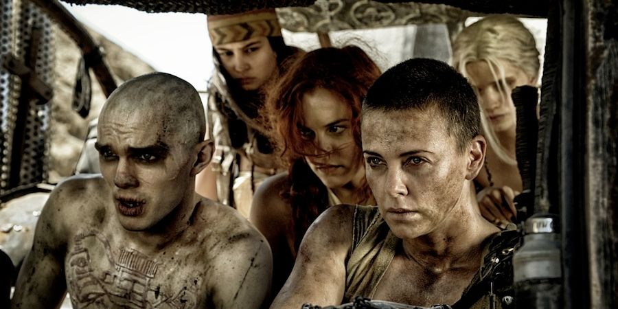 Nicholas Hoult, Charlize Theron and Rosie Hunington-Whiteley in 'Mad Max Fury Road'