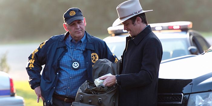 Nick Searcy and Timothy Olyphant in Justified Season 6 Episode 13