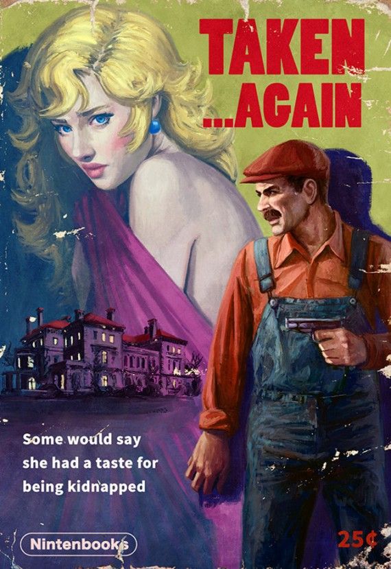 Nintendo Games as Pulp Fiction Book Covers