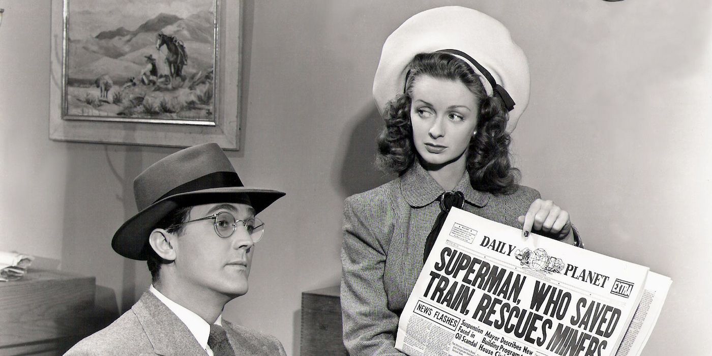 Noel Neill as Lois Lane and Kirk Alyn as Clark Kent in Superman