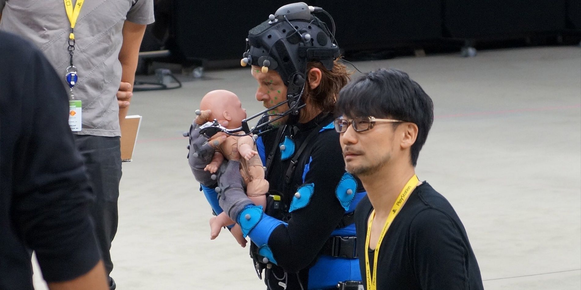 Norman Reedus and Kojima working behind the scenes for Death Stranding