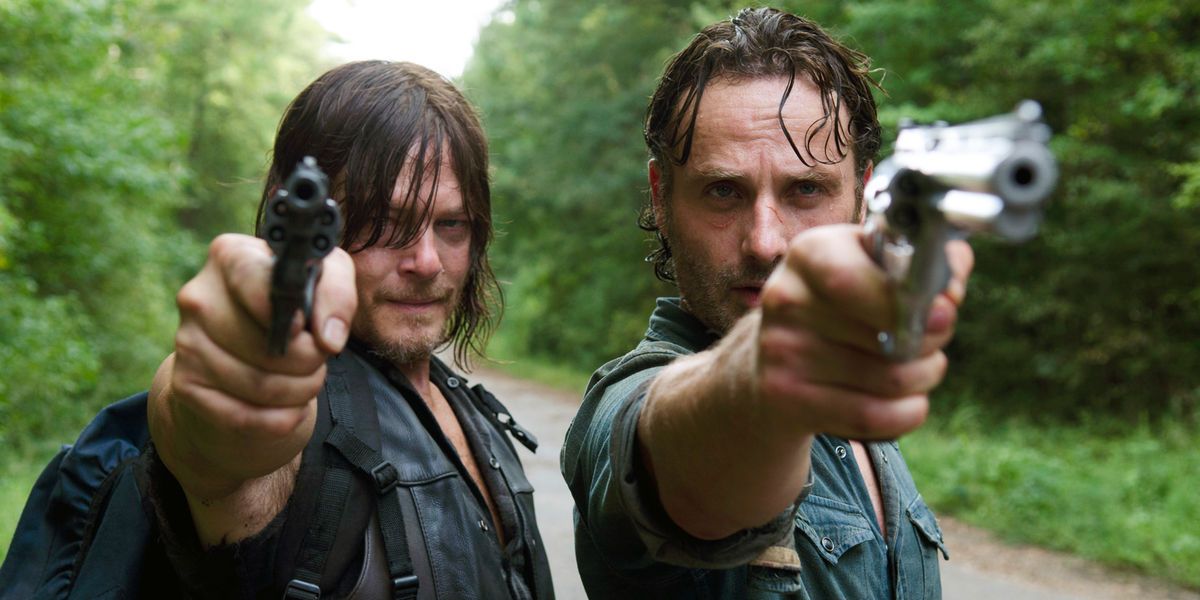 Norman Reedus and Andrew Lincoln in The Walking Dead Season 6 Episode 10