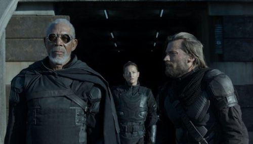 Morgan Freeman and Nikolaj Coster-Waldau in 'Oblivion'