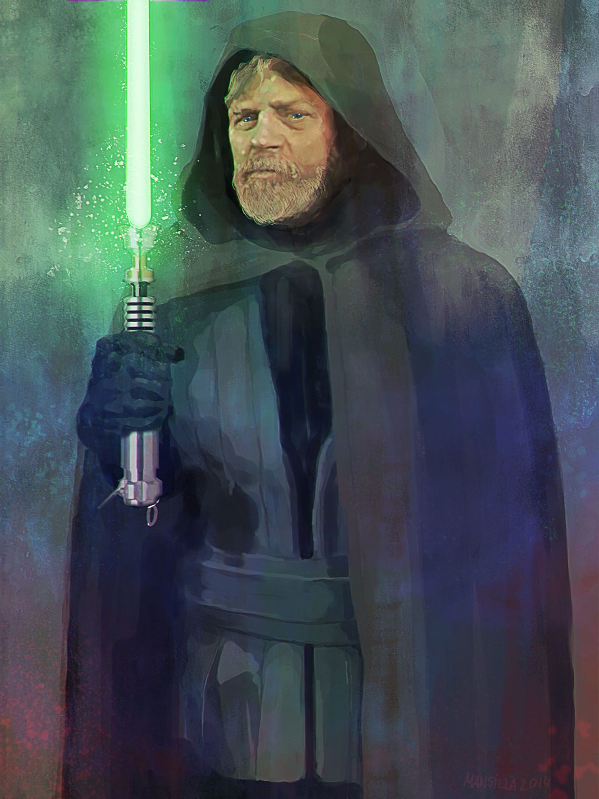 Old Luke Skywalker Art by Chema Mansilla