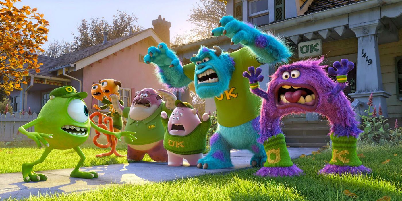 Mike challenges his Oozma Kappa brethren outside of their fraternity house 