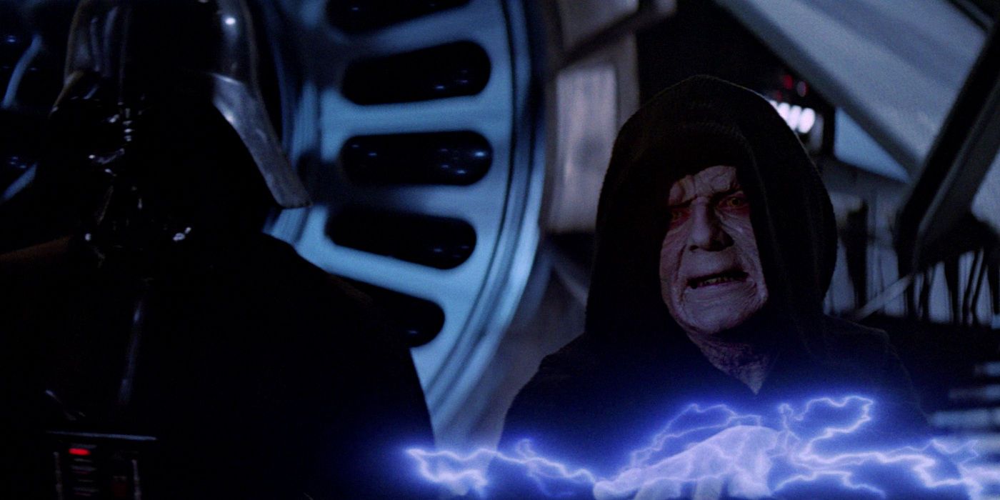 Palpatine and Vader in Star Wars Return of the Jedi.