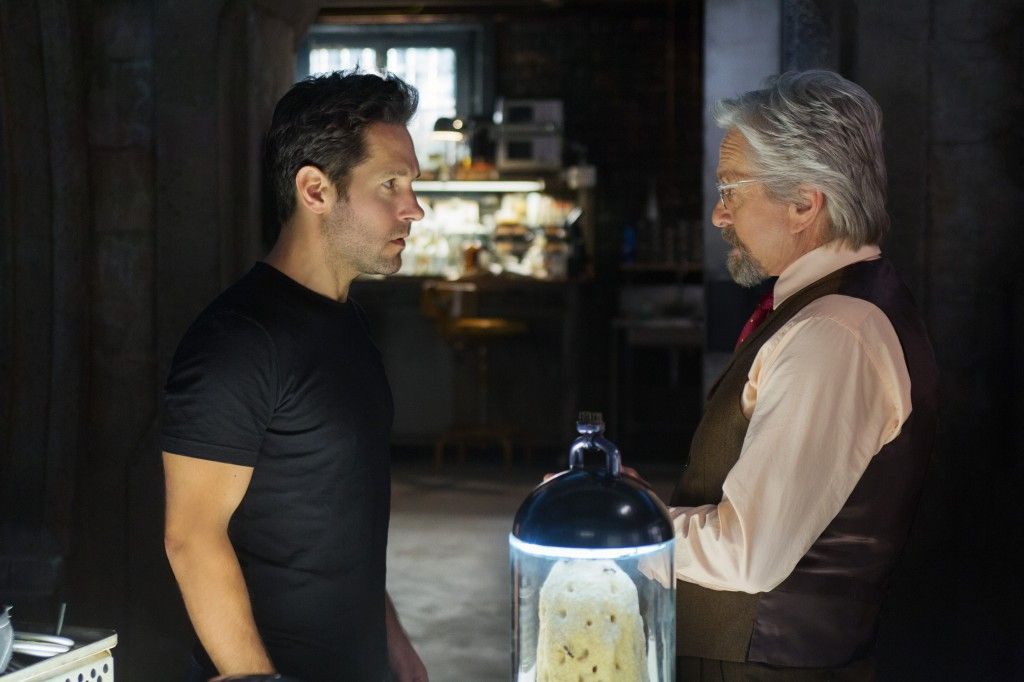 Paul Rudd and Michael Douglas with Ants Photo (Marvel's Ant-Man)