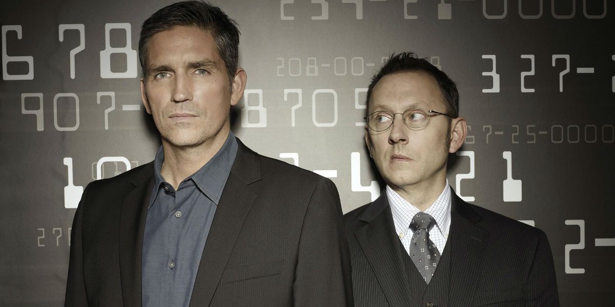 Reese and Finch pose for a promo shot in Person of Interest 