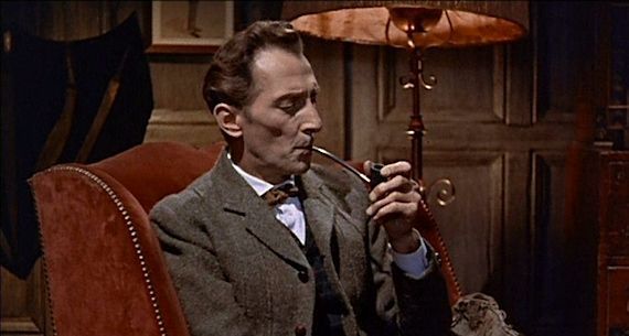 Peter Cushing in Hammer's The Hound of the Baskervilles