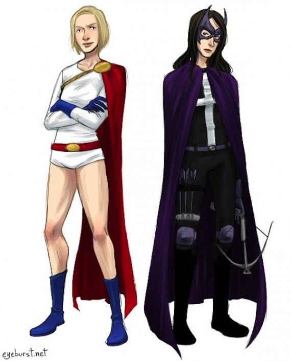 Powergirl and Huntress Heroes