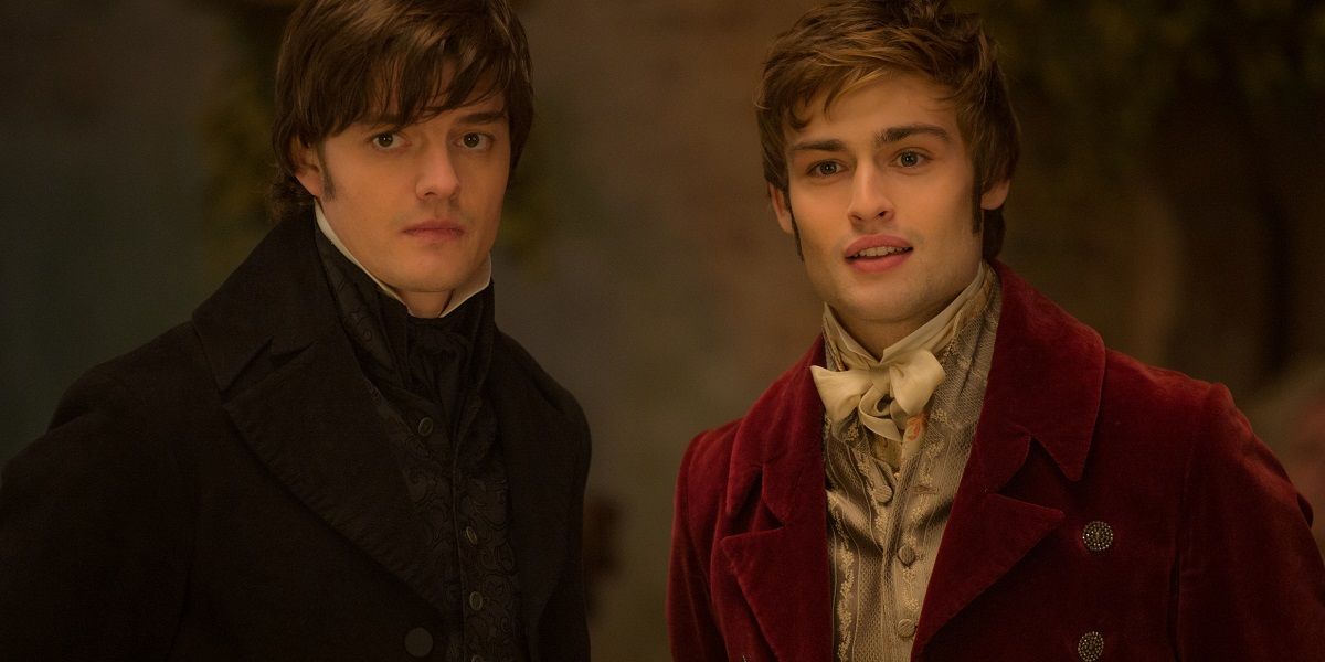 Sam Riley (as Mr. Darcy) and Douglas Booth (Mr. Bingley) in Pride and Prejudice and Zombies