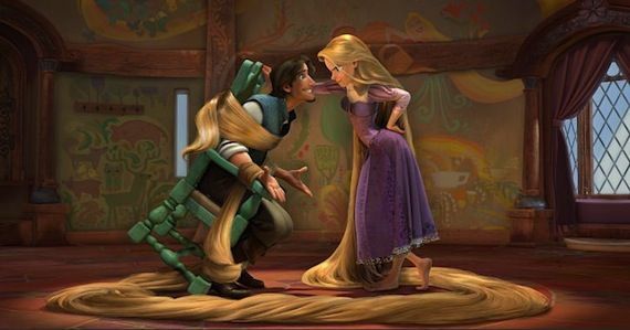 Rapunzel and Flynn in Disney's Tangled