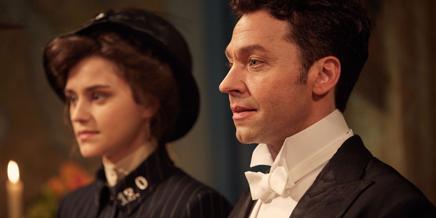 Rebecca Liddiard and Michael Weston in Houdini and Doyle Season 1 Episode 1