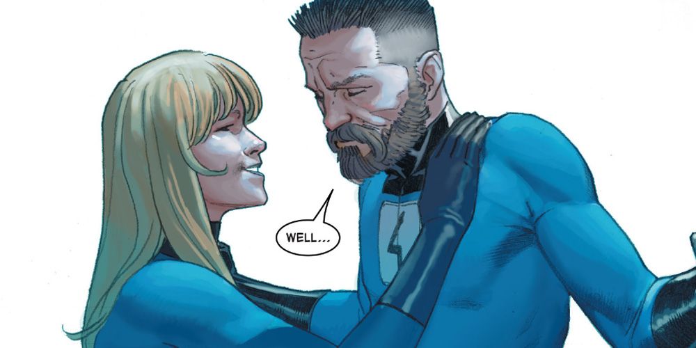 Sue comforts Reed from The Fantastic Four