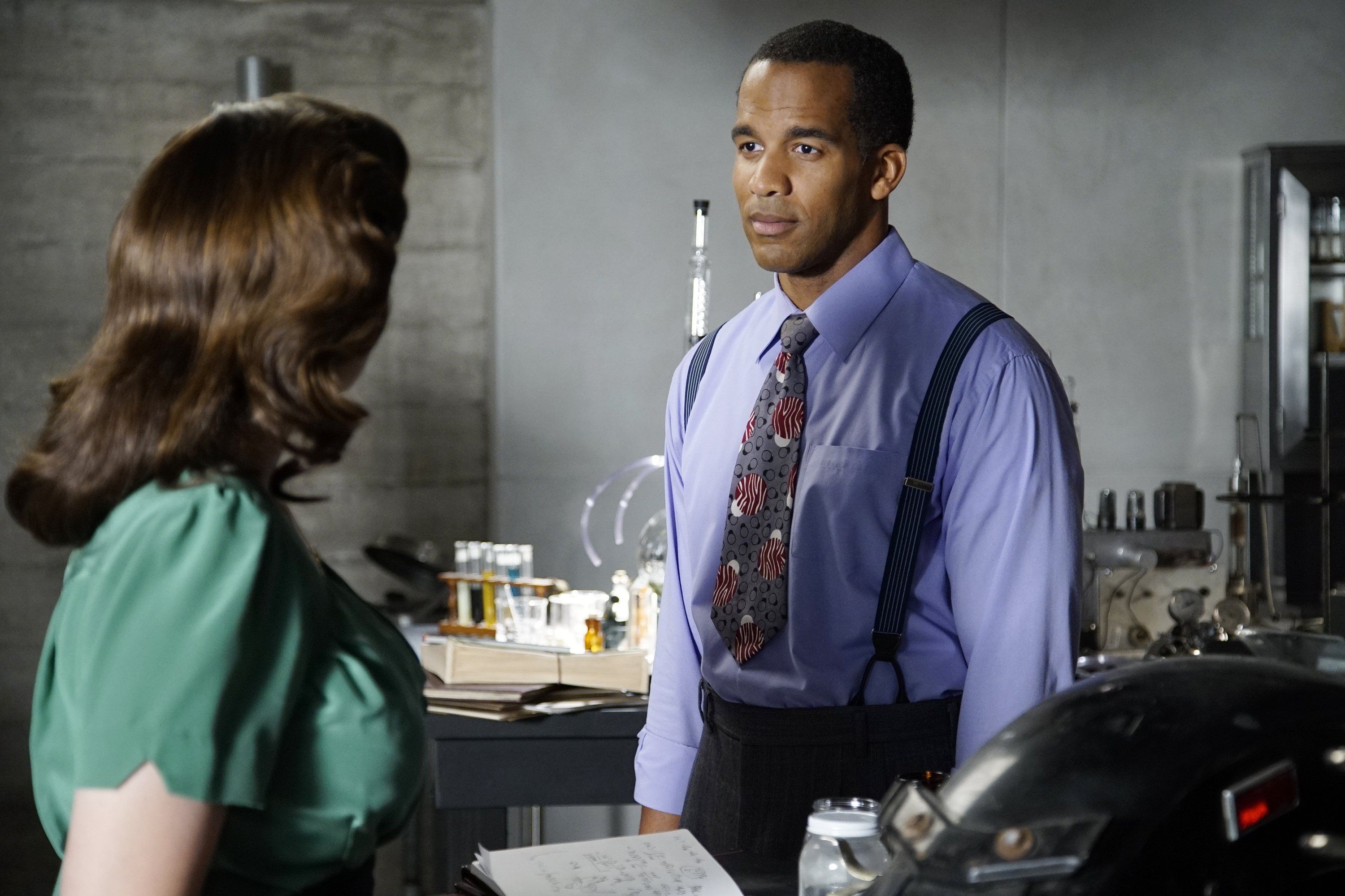 Reggie Austin and Hayley Atwell in Agent Carter S2