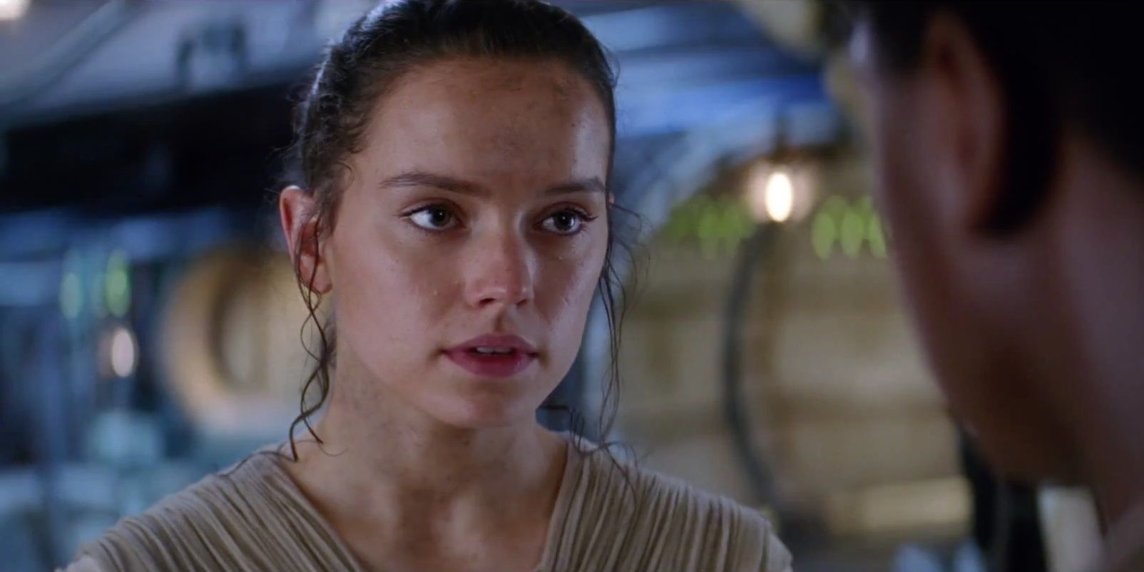 Daisy Ridley as Rey in Star Wars The Force Awakens