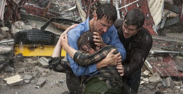 Richard Armitage and Nathan Kess in 'Into the Storm'