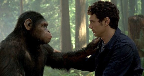 Andy Serkis and James Franco in Rise of the Planet of the Apes