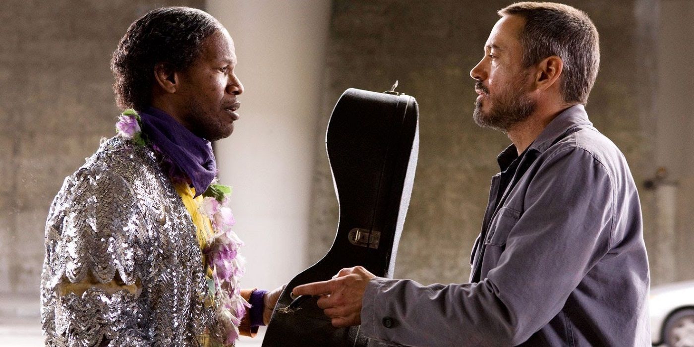 Robert Downey Jr and Jamie Foxx in The Soloist