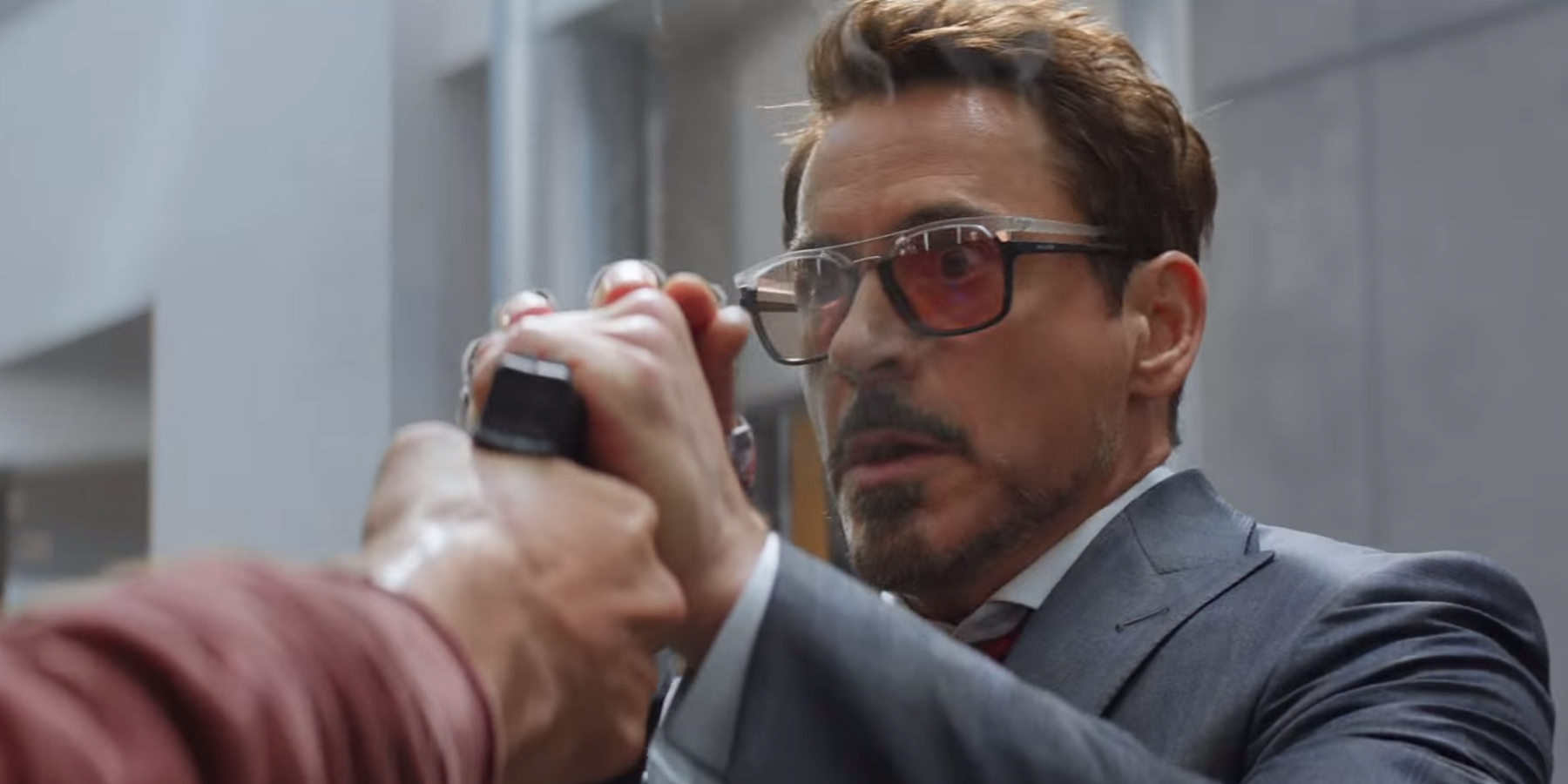 Robert Downey Jr. as Tony Stark in Captain America Civil War