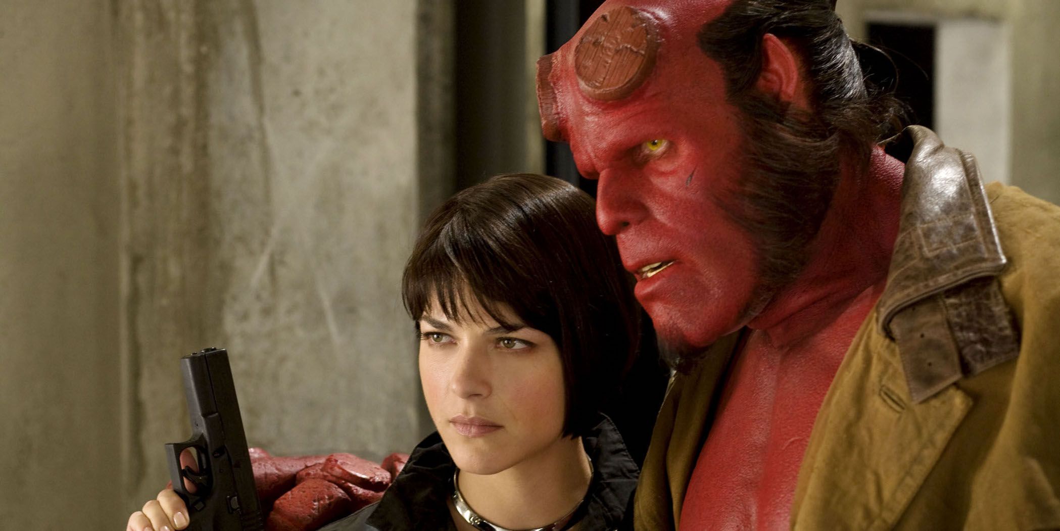 Ron Pearlman and Selma Blair in Hellboy 2: The Golden Army