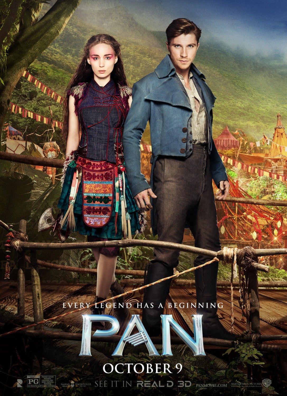 Rooney Mara and Garrett Hedlund in Pan