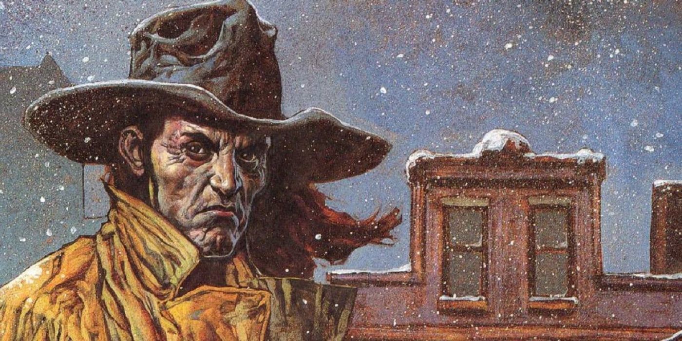 Preacher the Saint of Killers in a hat in the old west