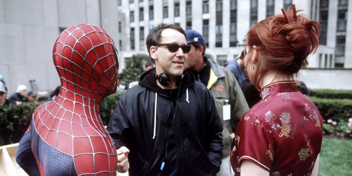 Sam Raimi directing Spider-Man