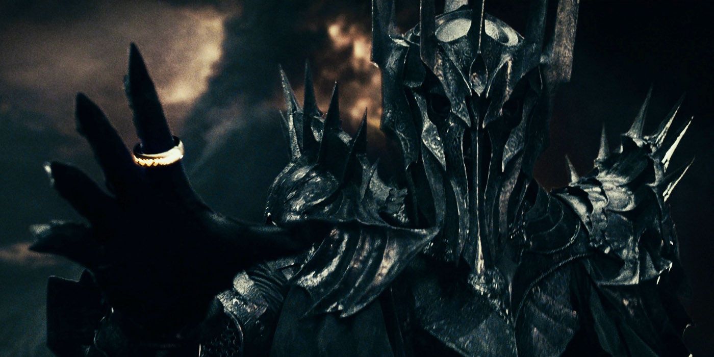 Sauron wears the One Ring in The Lord of the Rings