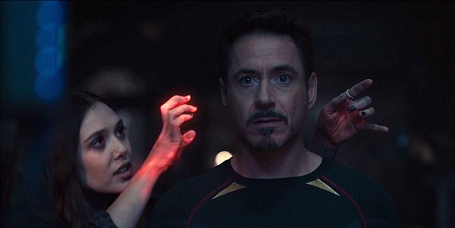 Scarlet Witch using Mind Control Powers on Tony Stark