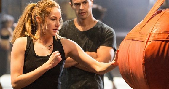 Shailene Woodley uses a punching bag in 'Divergent'