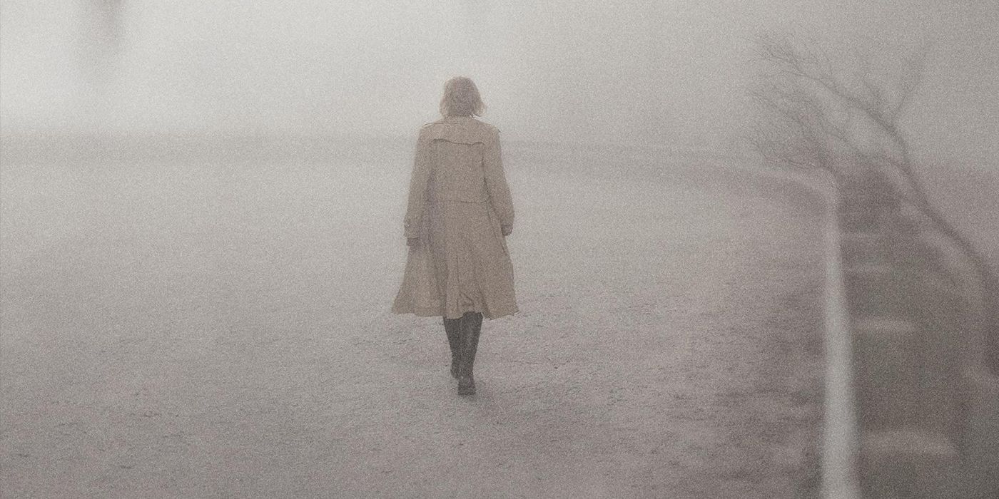 A woman walks in the fog from Silent Hill