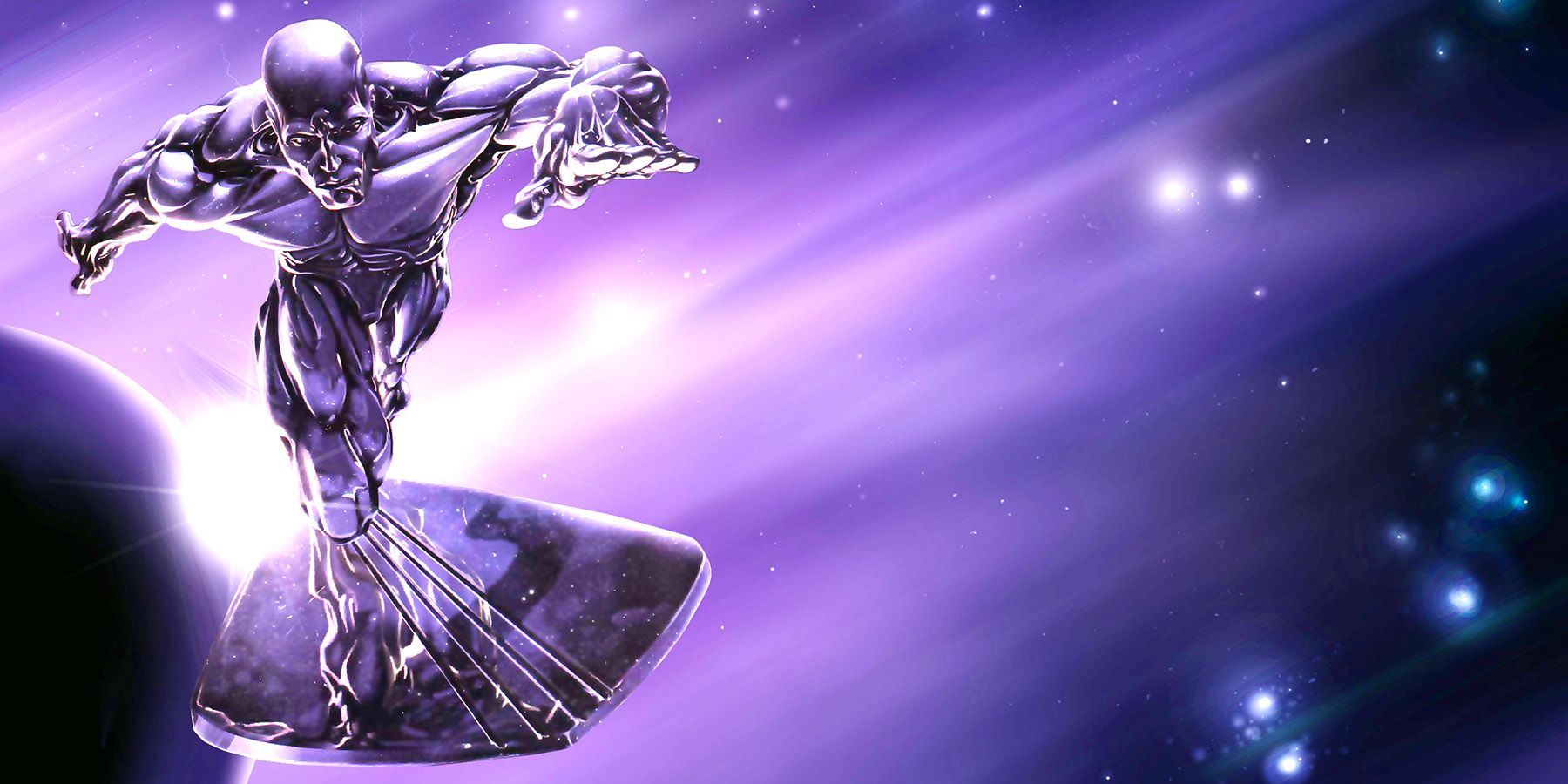 Silver Surfer flies through the cosmos in Marvel Comics